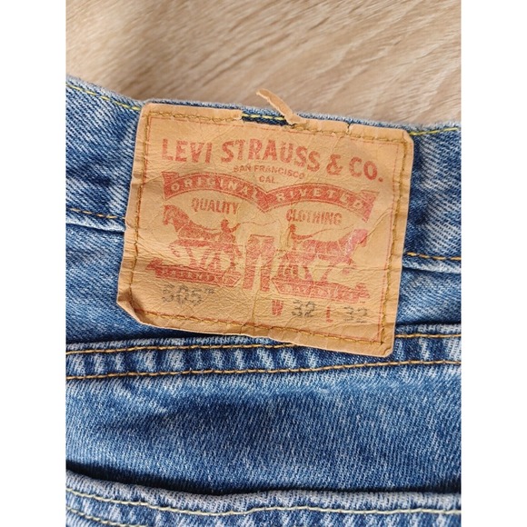 Levis 505 Jeans 32x32 Blue Original Fit Denim Single Button and Zipper WPL 423 - Picture 2 of 14